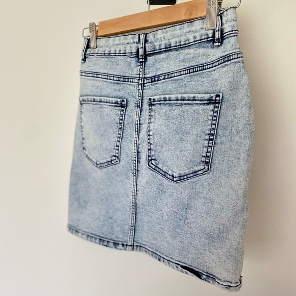 Zara High Rise Acid Wash Mini Skirt - Picture 4 of 6